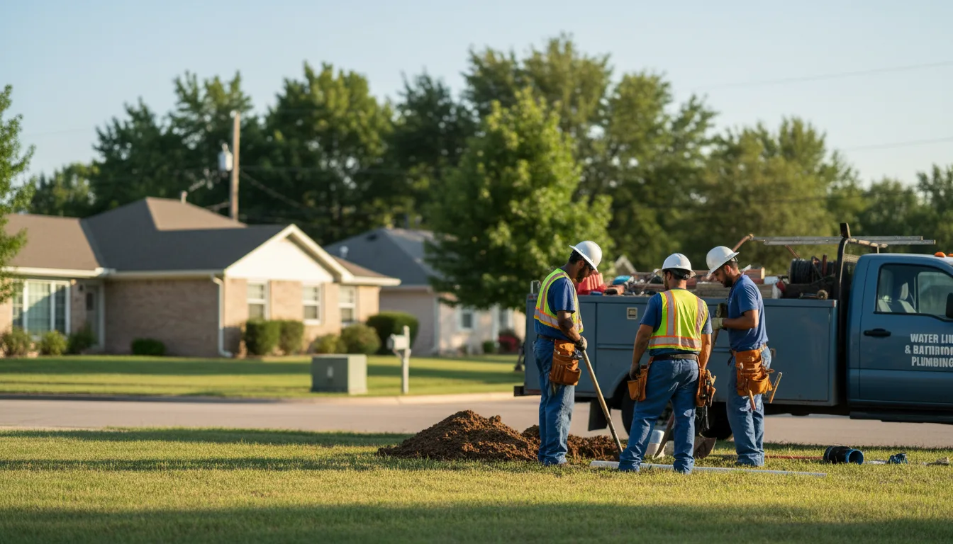 Residential water line and bathroom plumbing service in Chalmers, IN